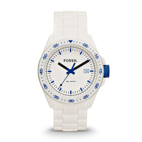  Decker Three Hand Silicone Watch - White 