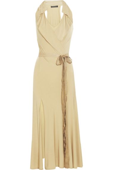 Belted stretch-jersey dress