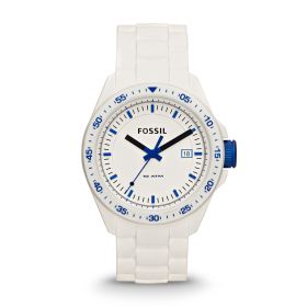  Decker Three Hand Silicone Watch - White 