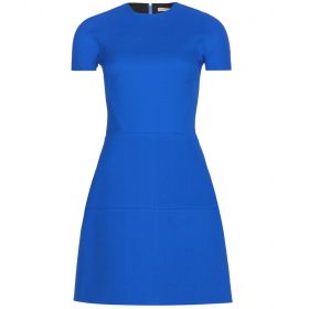 Silk and wool-blend crepe dress 